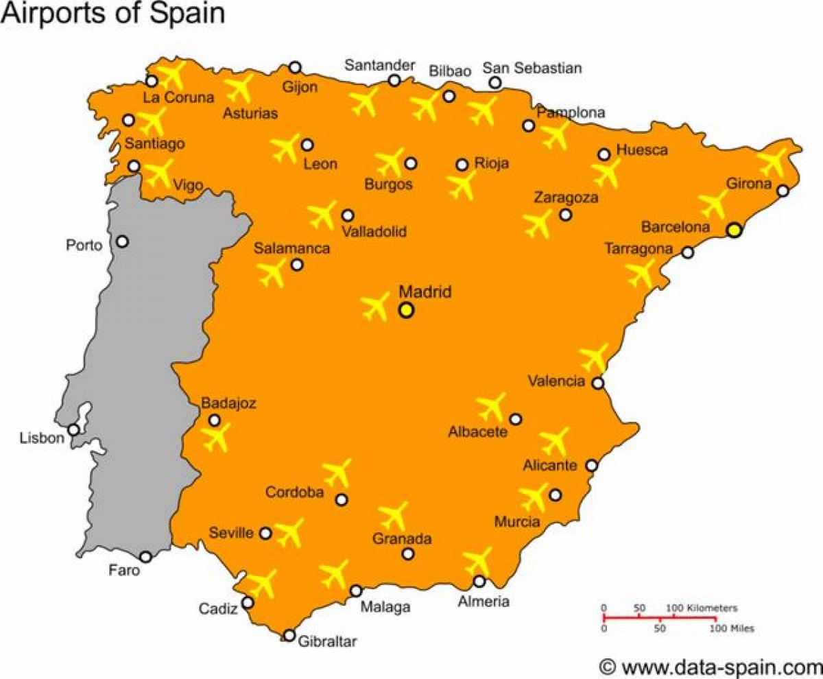 Spagna mappa aeroporti