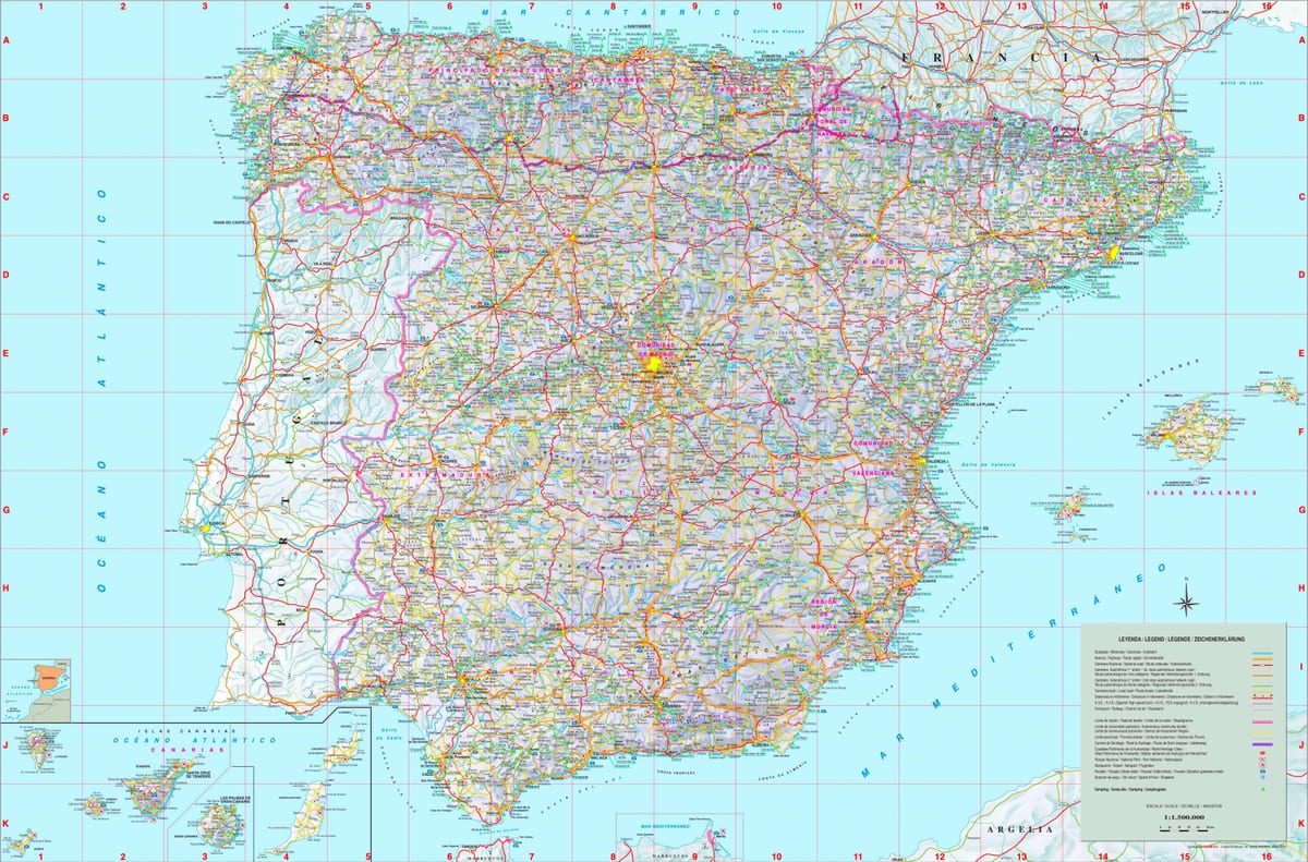 etichettato mappa di Spagna