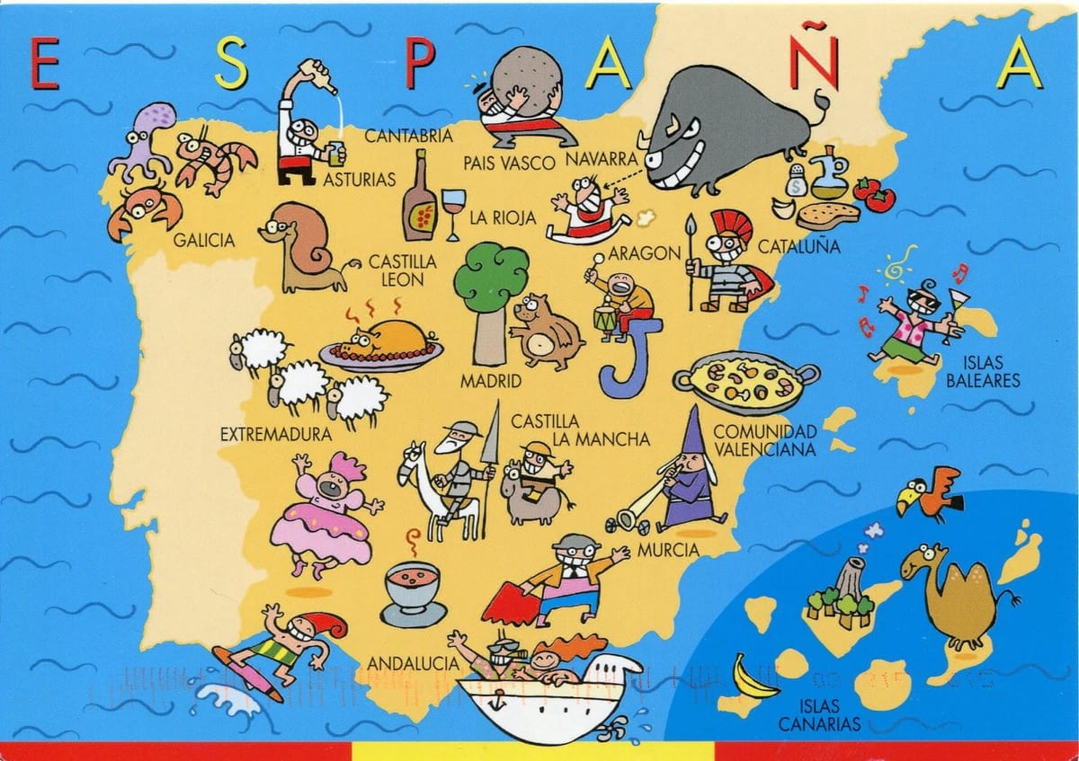 Spagna mappa per bambini