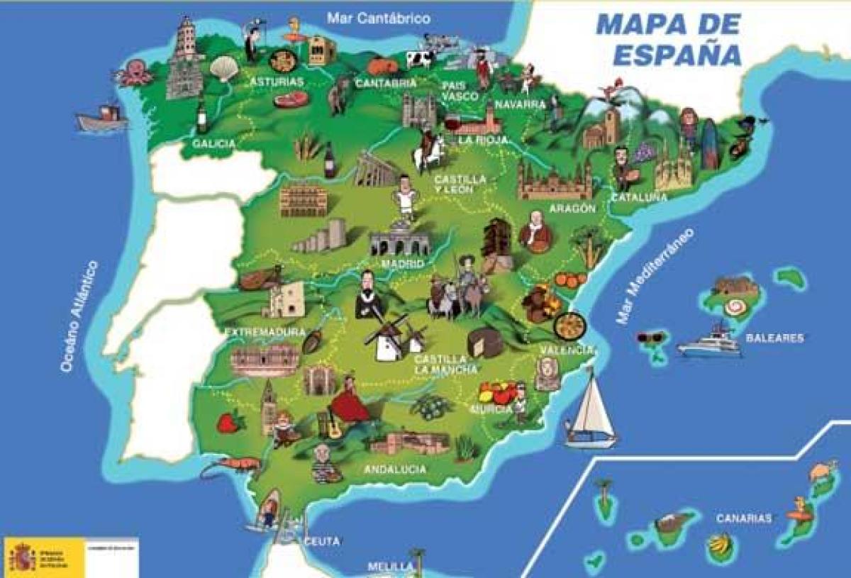 mappa di Spagna monumenti