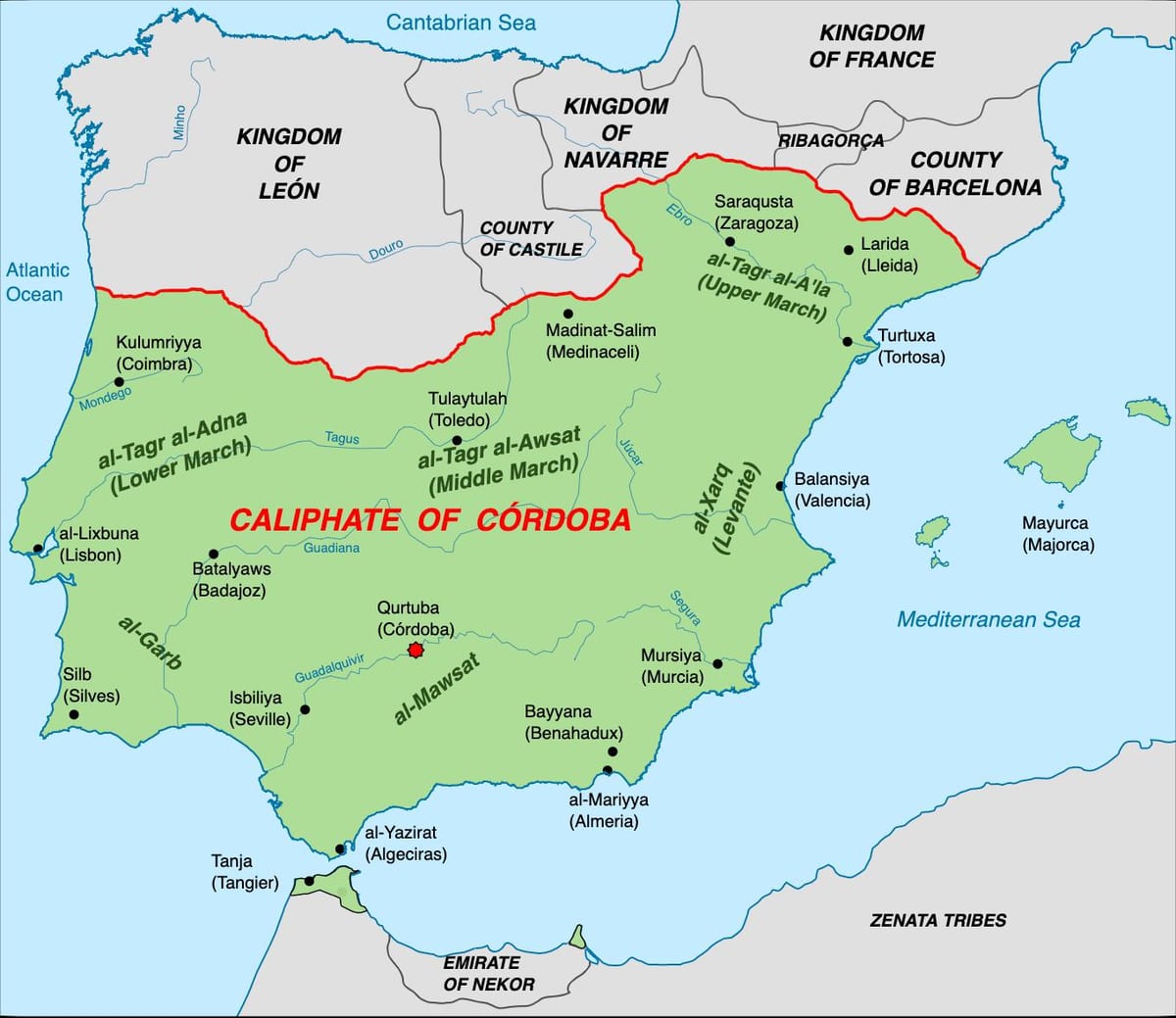 mappa della Spagna musulmana