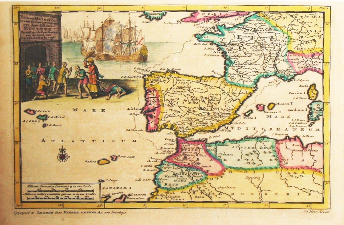 mappa di Spagna vecchio mondo