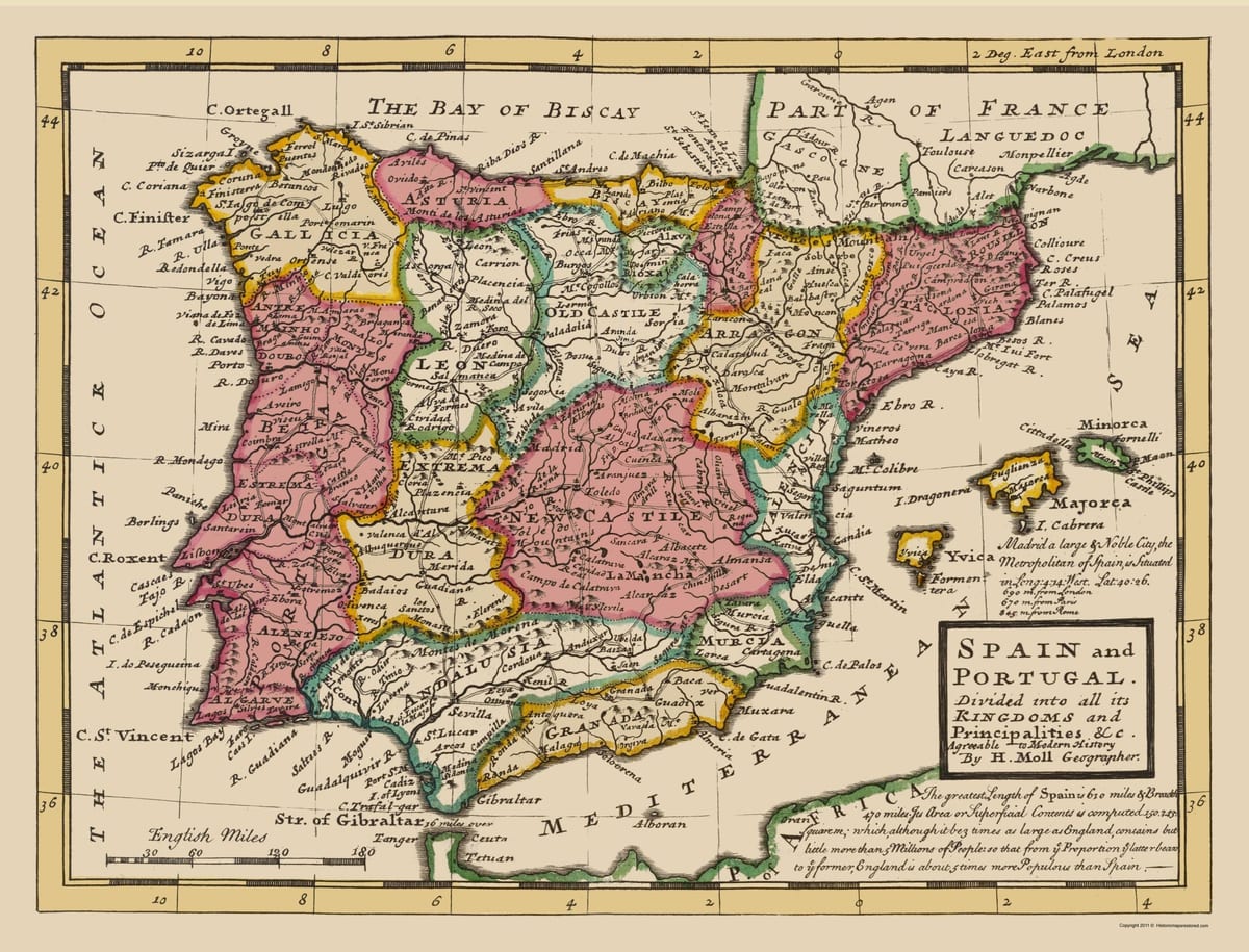 antica Spagna mappa