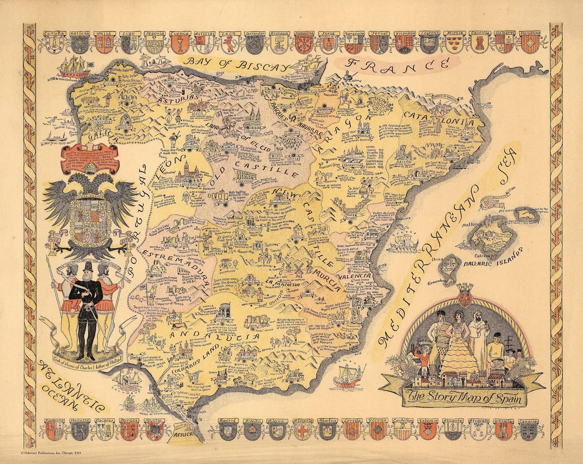 vintage mappa Spagna