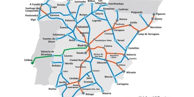 Spagna treno veloce mappa