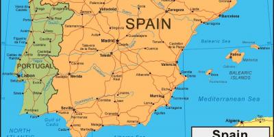 Mappa della Spagna e nei paesi vicini