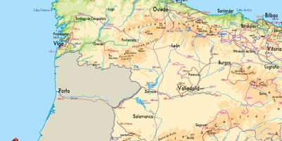 Mappa della Spagna occidentale