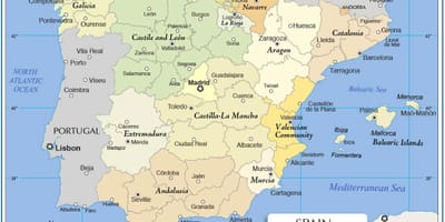 Mappa di Spagna politico