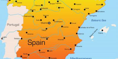 Le destinazioni di vacanza in Spagna mappa
