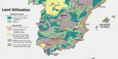 Mappa di Spagna agricoltura
