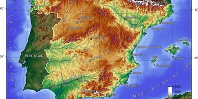 Mappa di Spagna elevazione