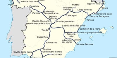 I treni Ave Spagna mappa del percorso