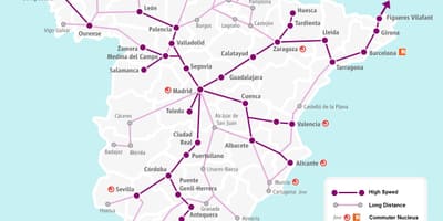 Spagna ferroviaria renfe mappa
