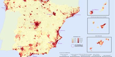 Spagna densità di popolazione mappa