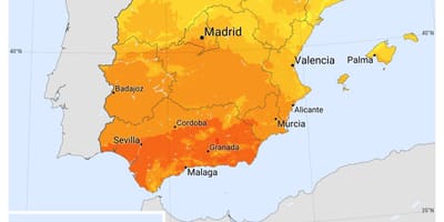 Mappa di Spagna sole