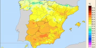 Mappa di Spagna temperatura