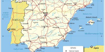 Mappa di Spagna trasporti